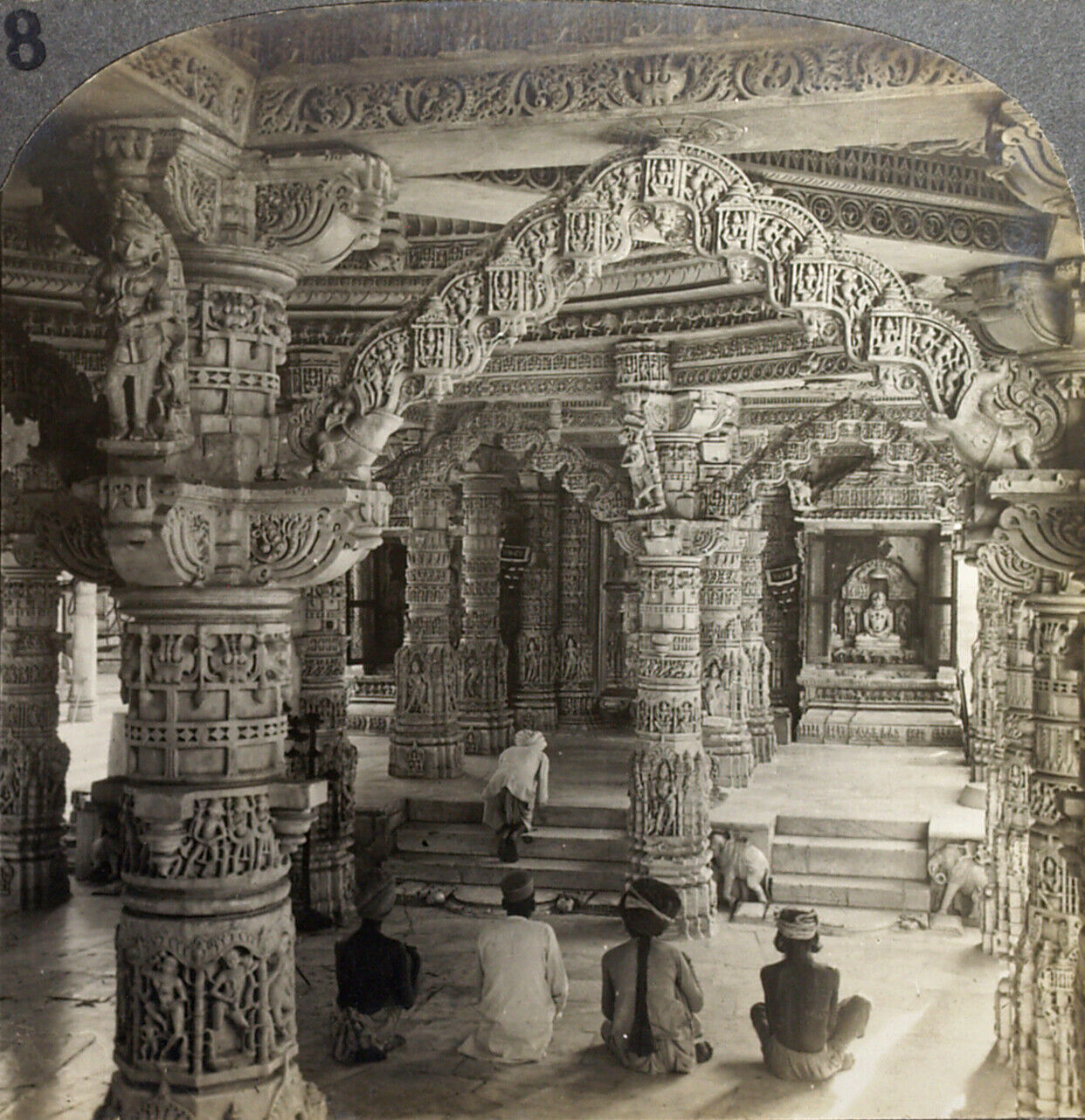 Keystone Stereoview Temple of Vimala Sah, Mt. Abu India from 1920’s 100 Set #68