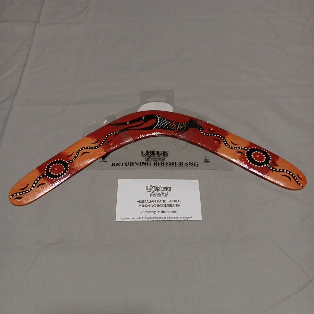 WIJIKURA Returning Boomerang Authentic Australia Hand Painted Dot Art Bullroarer
