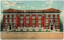 JACKSON, MI - Masonic Temple Fraternal Org. Michigan Postcard 1913 Bee Logo pub. picture