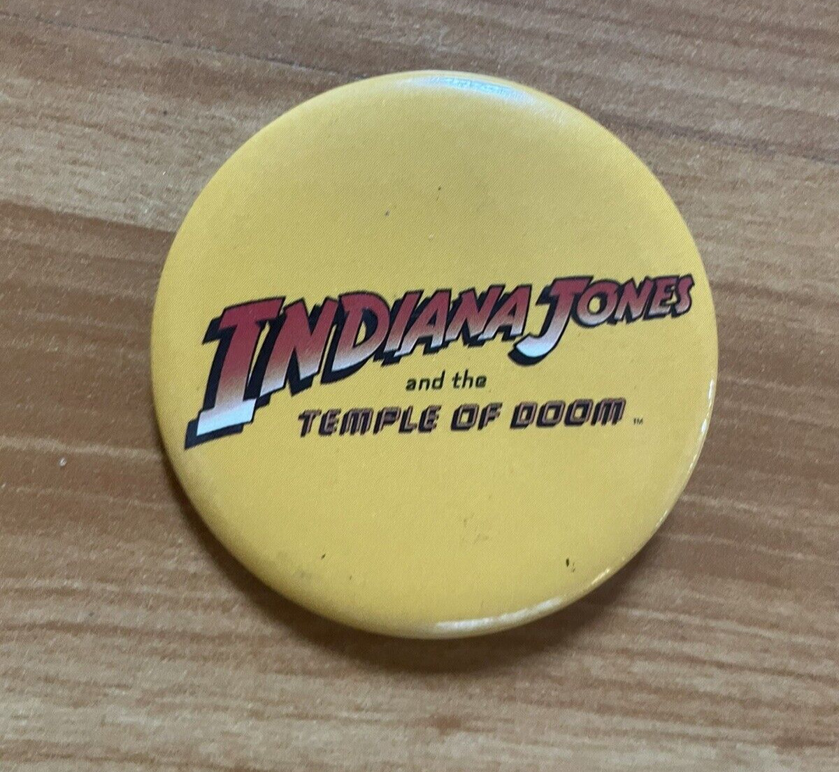 1984 INDIANA JONES AND THE TEMPLE OF DOOM movie pinback button Harrison Ford