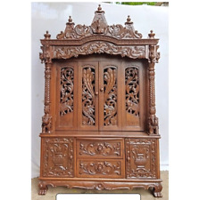 Large Wooden Temple Mandir Handcrafted Pooja Mandir Traditional Hindu Puja Ghar picture