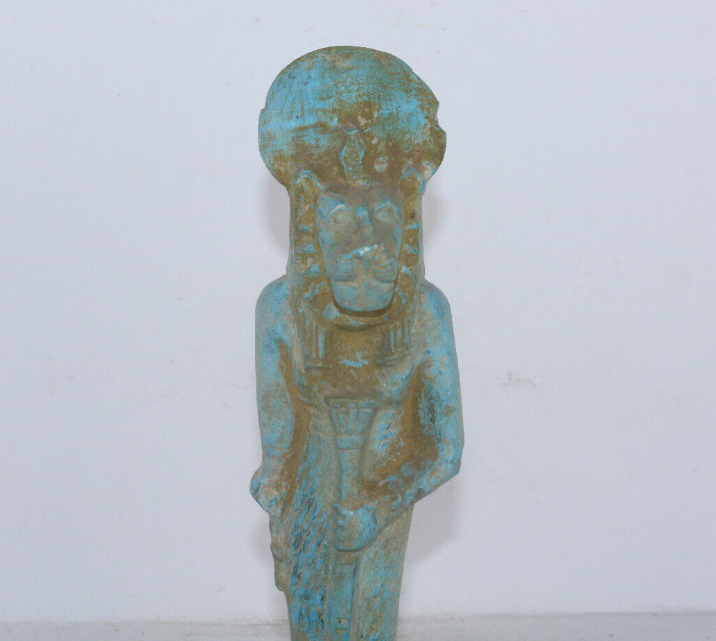 RARE ANCIENT EGYPTIAN ANTIQUE Lord Of Warrior Sekhmet Stand Unique Statue (BS)