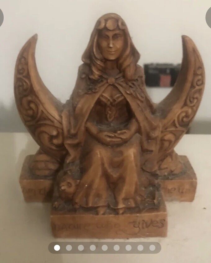 Celtic Moon Goddess Statue By Artist P.Borda 2000 Rare