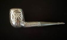 Vintage Sterling Silver 925 Overlay Tobacco Pipe American Indian Warrior/ Chief picture
