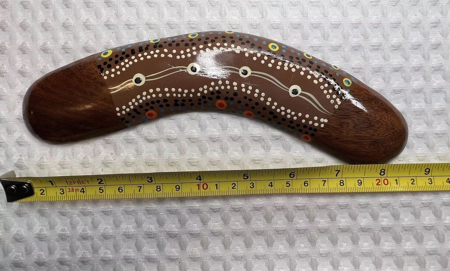 Genuine Australia Hardwood Boomerang  Hand Crafted Aboriginal Artwork 8” 20cm