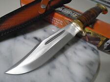 Marbles Stacked Leather Hunter Bowie Knife Fixed Blade MR556 w Sheath 12