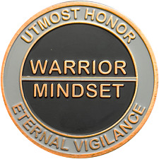 GL8-006 Warrior Mindset Challenge Coin Thin Gray Line Correctional Officer CO Co picture