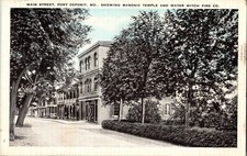 Postcard Main Street Port Deposit MD Masonic Temple Water Witch Fire Co 1939 picture