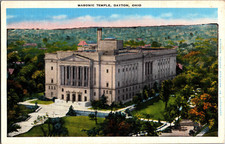 Vintage Postcard 1945 Masonic Temple Dayton Ohio OH picture