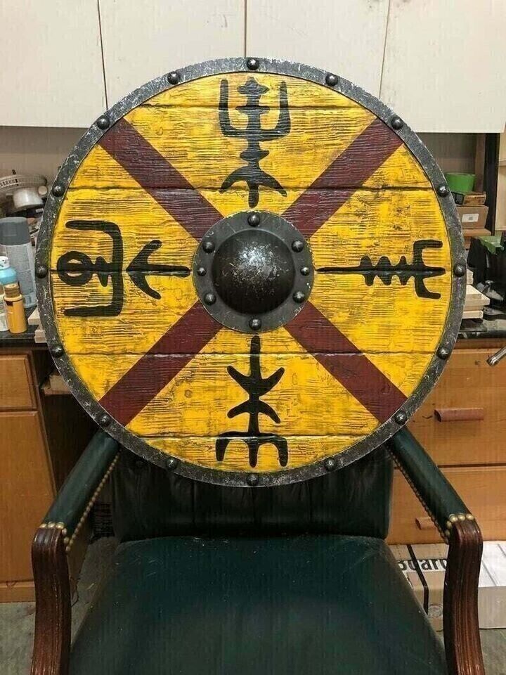 New Medieval Warrior Round Shield Wooden Viking Armor Shield Gift Item