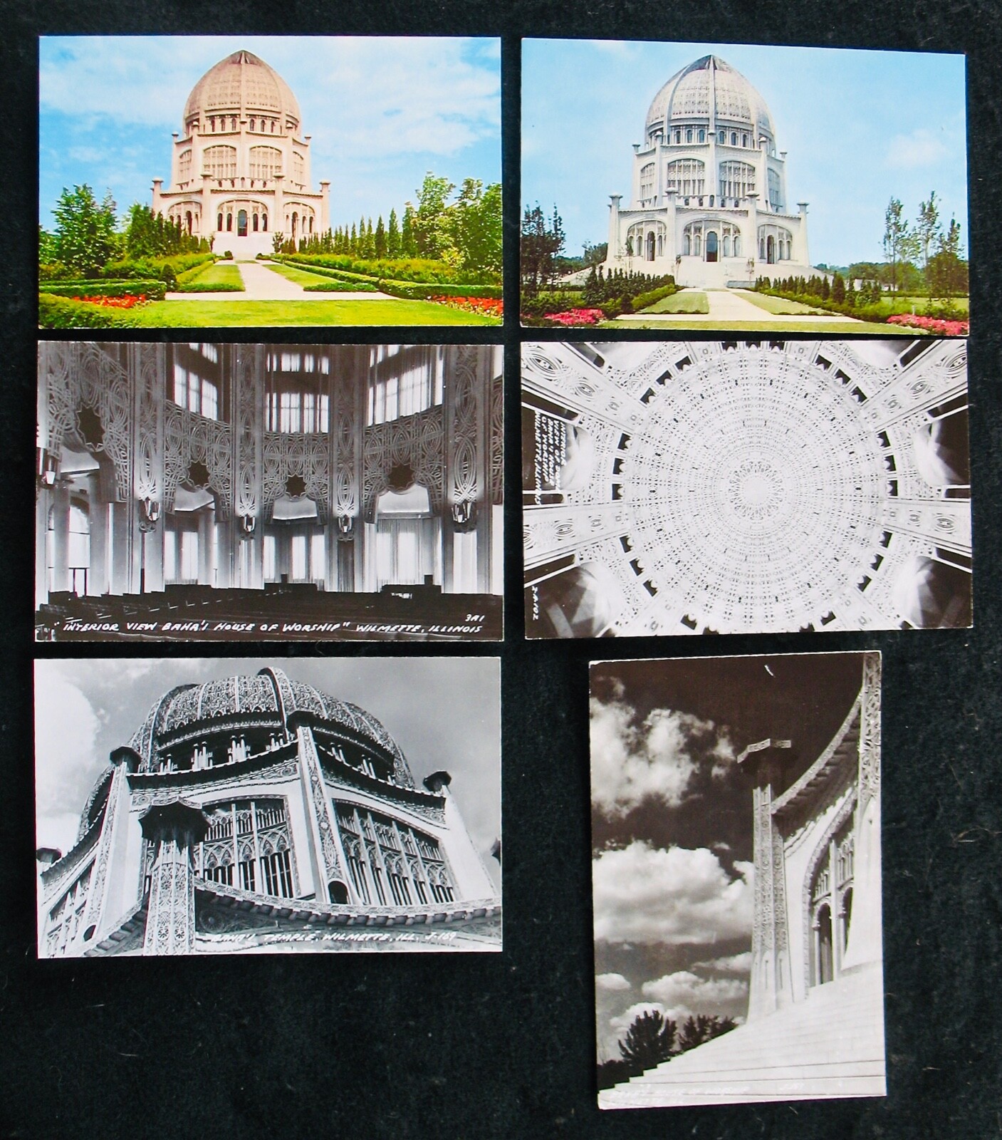Six Bahai Temple House of Worship+Gardens Postcards~Wilmette, Illinois~Unposted Six Bahai Temple House of Worship+Gardens Postcards~Wilmette, Illinois~Unposted