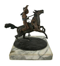 Vintage Cold Painted Bronze Warrior On Horse Signed Rodgers picture