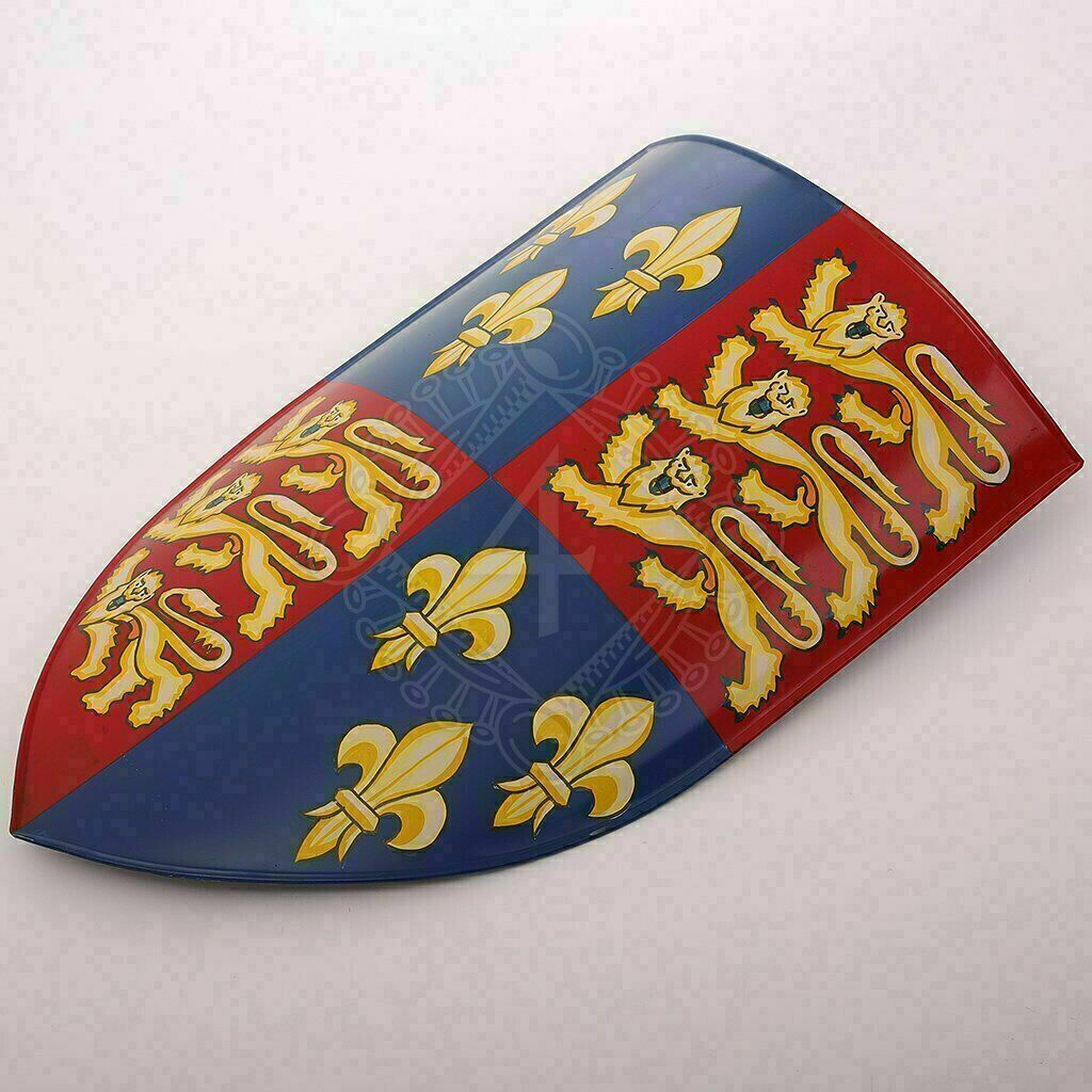 Medieval Lion Warrior Steel Decorative Edward Shield Fleur Design Christma SE11