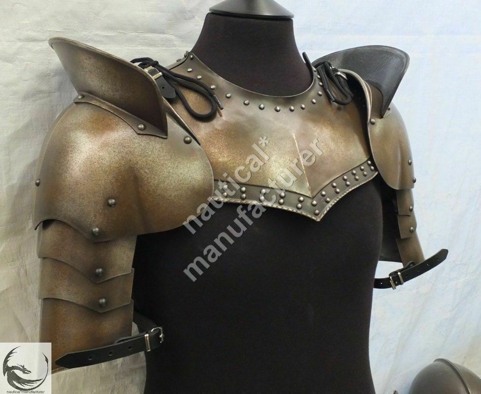Christmas Medieval Warrior Pauldrons Shoulder & Armor Gorget LARP Cosplay Knight