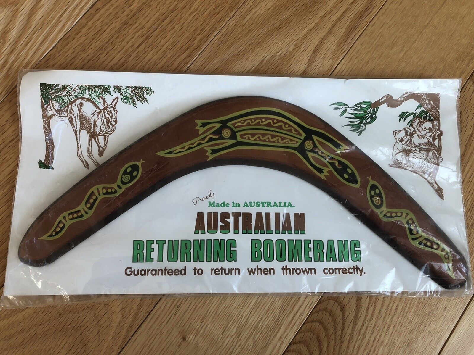 Australian Returning Boomerang-New Never Used Sealed Made In Australia