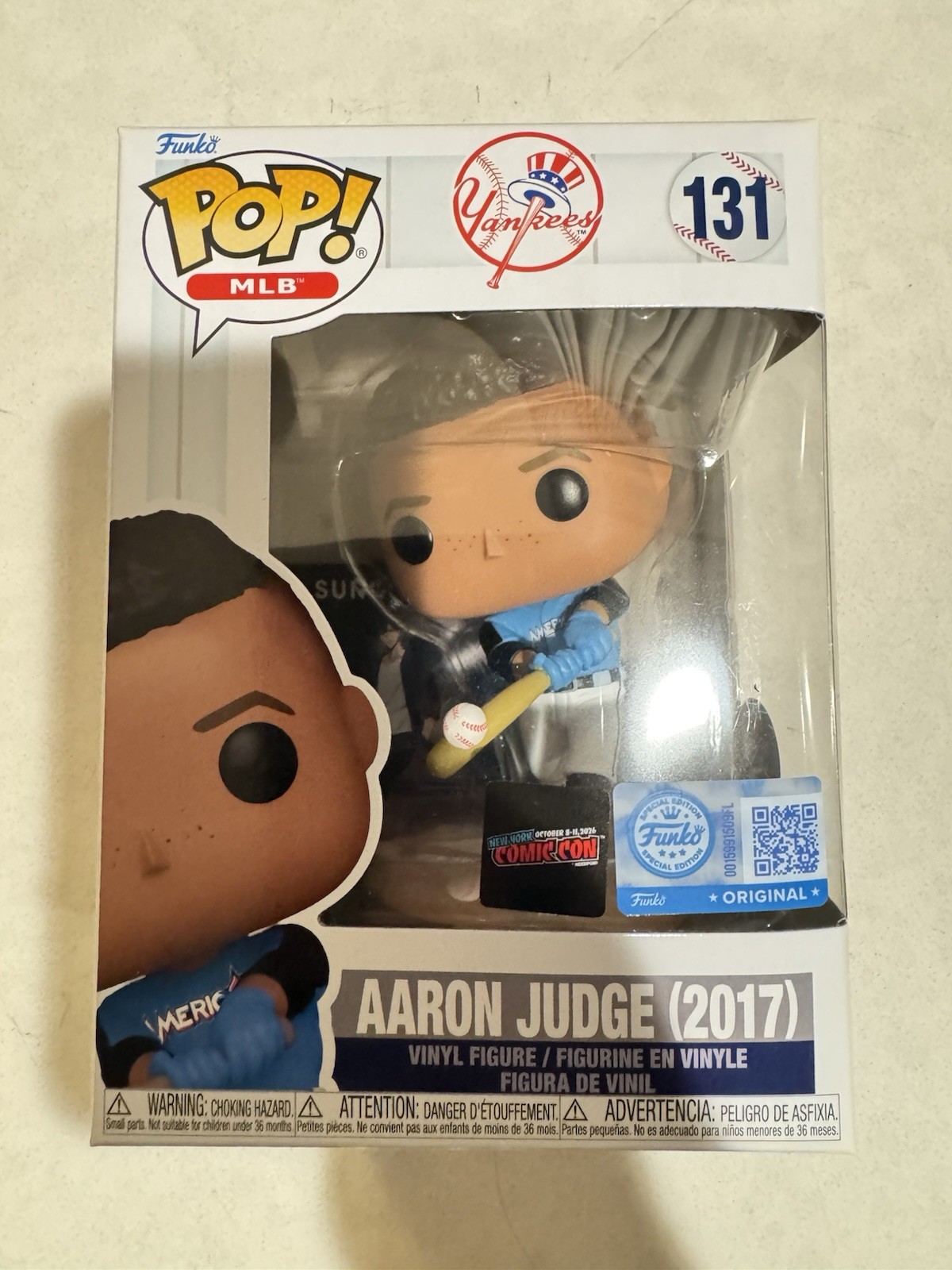 AARON JUDGE (2017) FUNKO POP NYCC 2026 TOY TEMPLE EXCLUSIVE NY YANKEES MLB #131 AARON JUDGE (2017) FUNKO POP NYCC 2026 TOY TEMPLE EXCLUSIVE NY YANKEES MLB #131