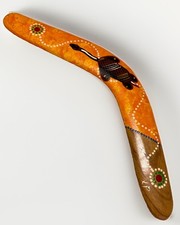 WIJIKURA Boomerang Authentic Made In Australia Hand Painted Artisan Signed - 18” picture