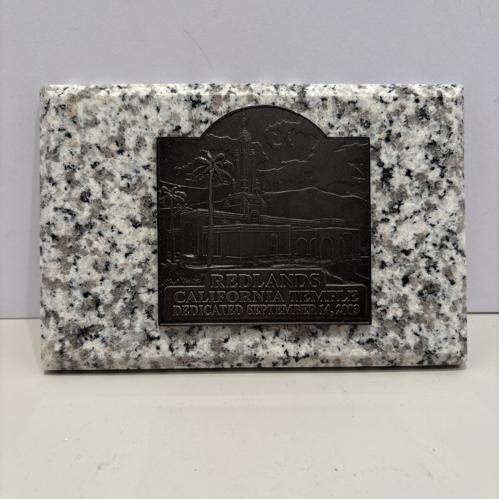 RARE LDS Mormon Redlands California Temple Stone Plaque 4x6”. #27