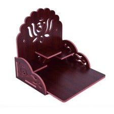 Handmade Beautiful MDF Wooden Home and Office Temple (Brown/Black, Pack of 1) picture