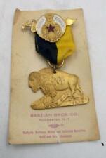 1912 MASONIC SHRINERS SYRIA TEMPLE PITTSBURG PA PIN WITH BISON NEW ON CARD picture