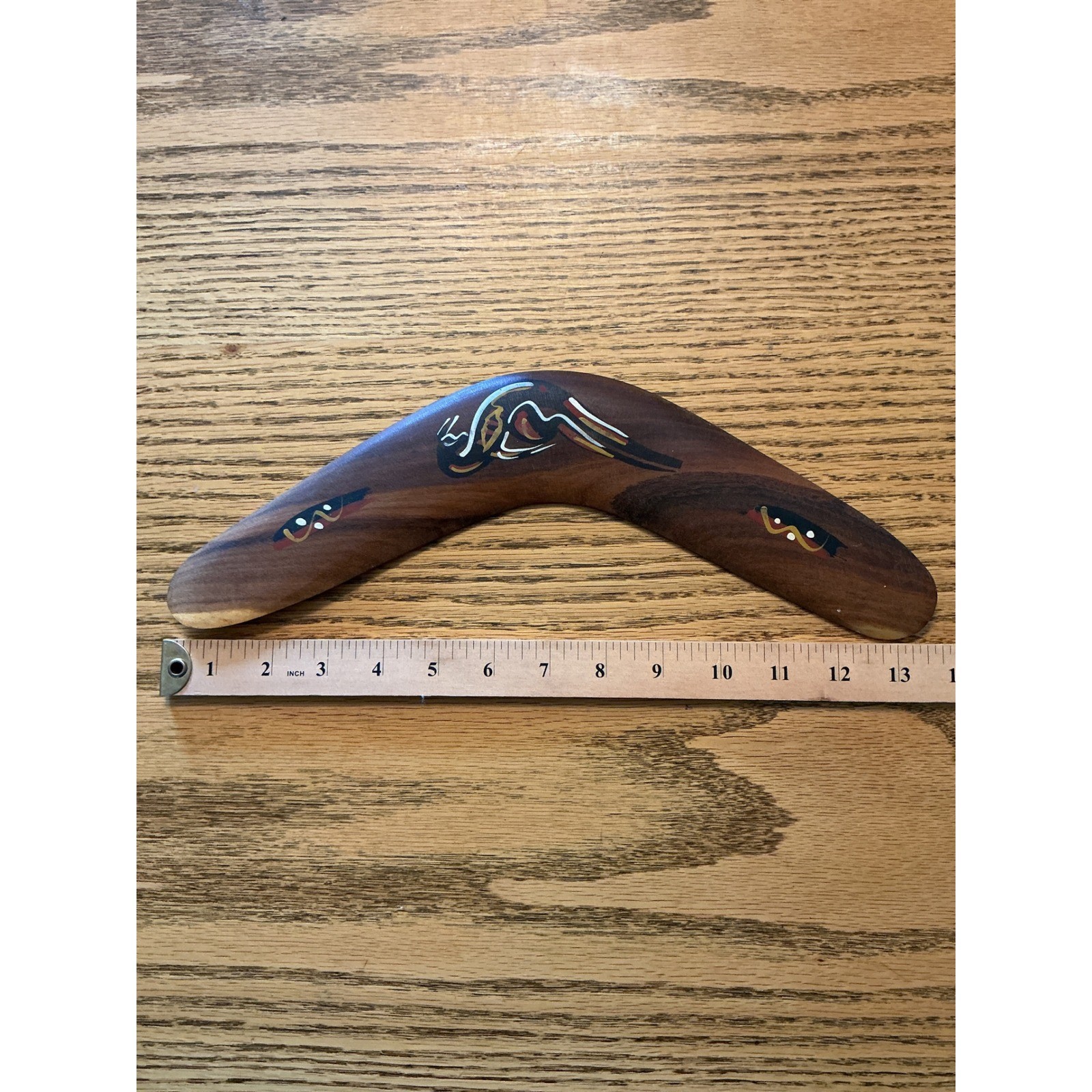 Jabiru Boomerang Australian Native Timber Hand Painted Kangaroo 14 Inch Souvenir Jabiru Boomerang Australian Native Timber Hand Painted Kangaroo 14 Inch Souvenir