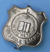 Vintage TLP Juvenile Temple ~ Small Masonic Sheild Badge picture