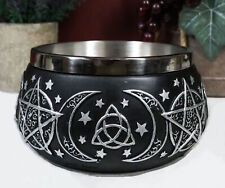 Wicca Metaphysical Triple Moon Celtic Triquetra Symbol Smudging Smudge Bowl picture