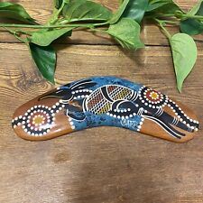 8 Inch Authentic Australian Made Waterhole Dreaming Boomerang Hand Painted Wood picture