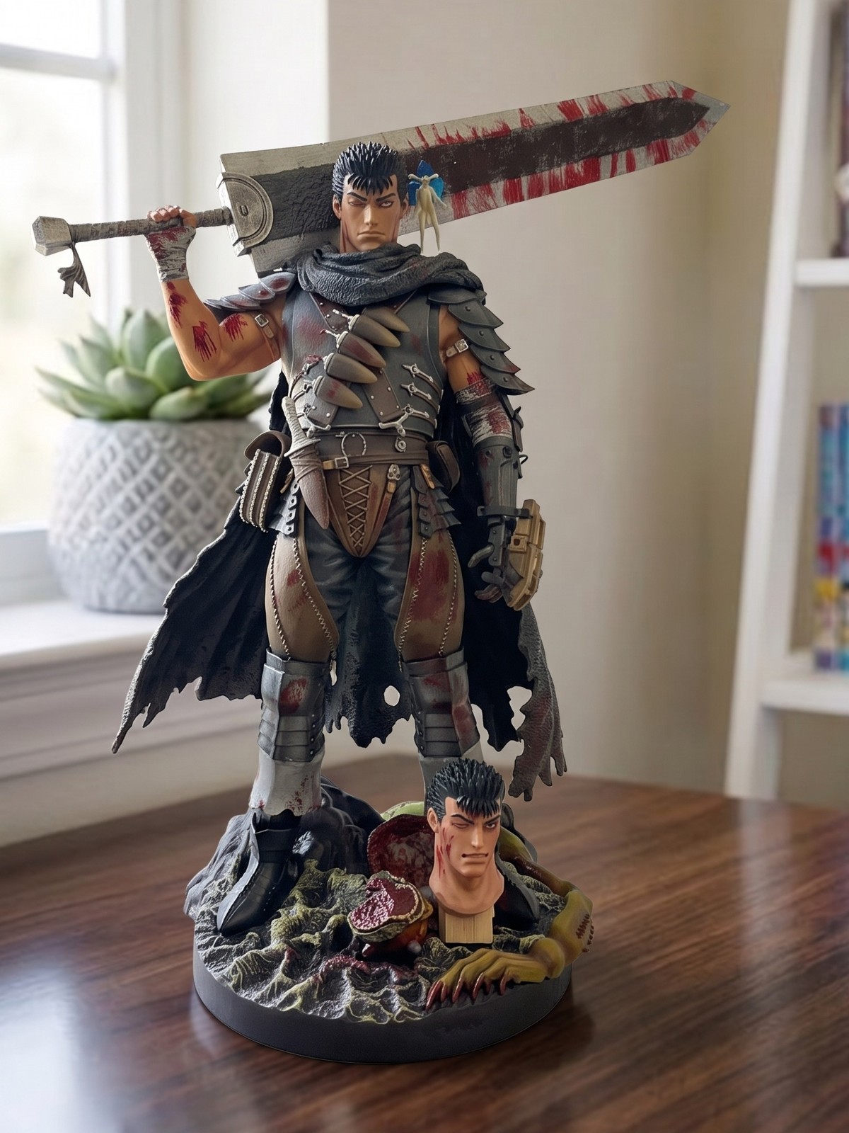 Berserk Guts Figure 32cm 12.6in Black Swordsman Dragonslayer Anime Statue Gift