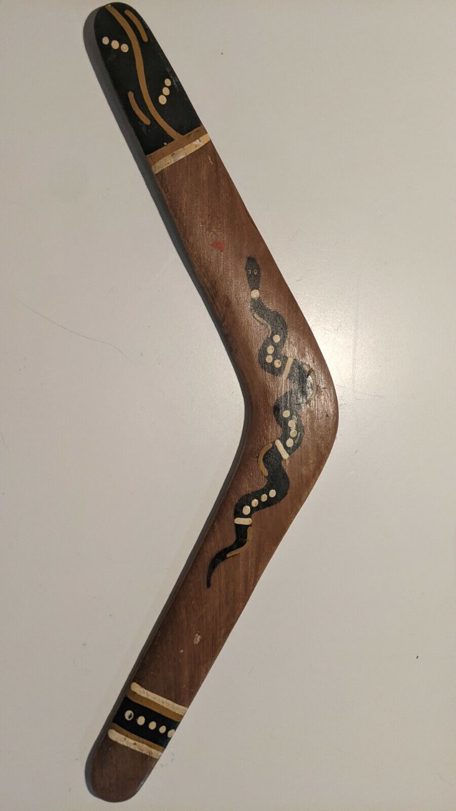 Vintage Australian Aborigional Native Handmade Painted 45cm Boomerang Rare Snake