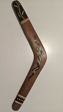 Vintage Australian Aborigional Native Handmade Painted 45cm Boomerang Rare Snake picture
