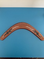 Vintage Australian Wooden Boomerang with Lizard Art & Kangaroo Motif picture