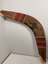 Vintage Hand Carved & Painted Australian Boomerang Kangaroo 16