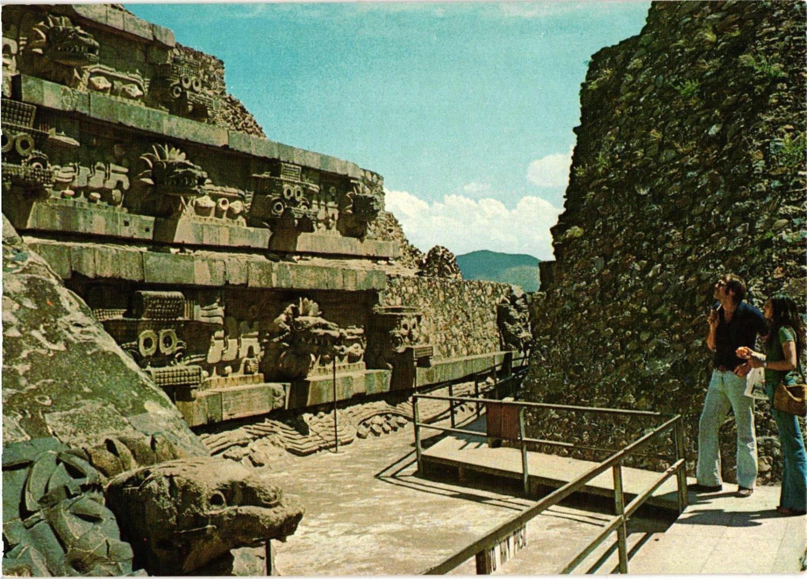 Temple of Quetzalcoatl Teotihuacan Mexico Multi View Postcard Unposted