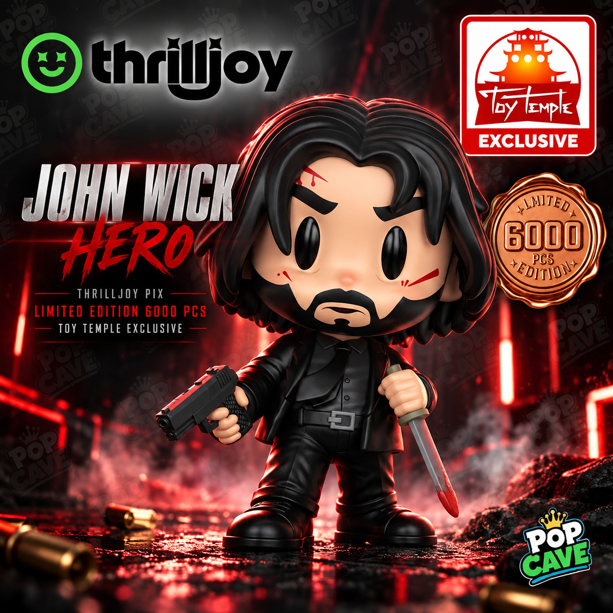 Thrilljoy Pop Cave JOHN WICK HERO Toy Temple Exclusive LE 6000 pcs BLOWOUT SALE Thrilljoy Pop Cave JOHN WICK HERO Toy Temple Exclusive LE 6000 pcs BLOWOUT SALE