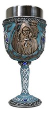 Celtic Knot Triple Moon Goddess Maiden Mother Crone Pagan Wiccan Wine Goblet picture