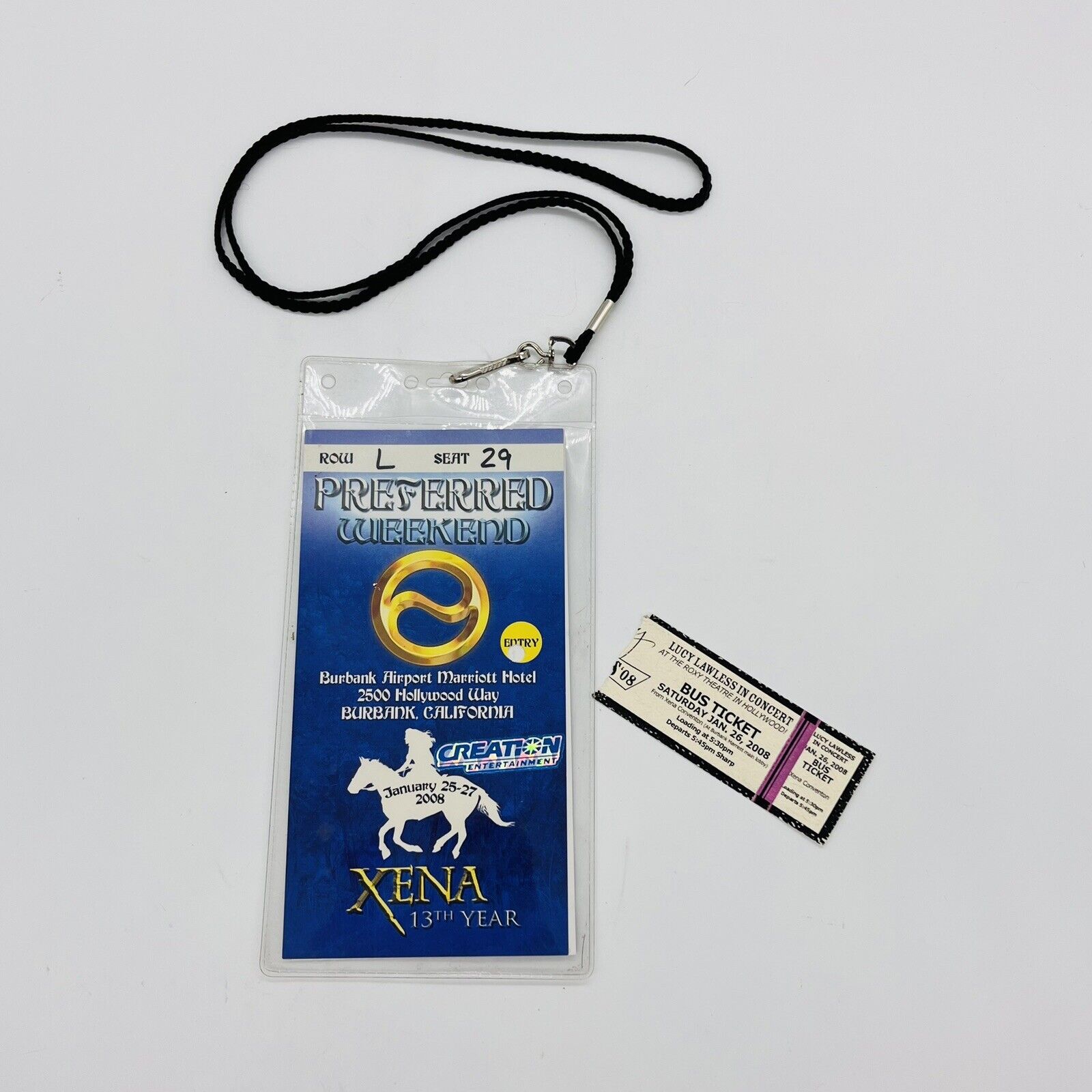 Xena Warrior Princess 13th Year Preferred Weekend Convention Access Pass Lanyard