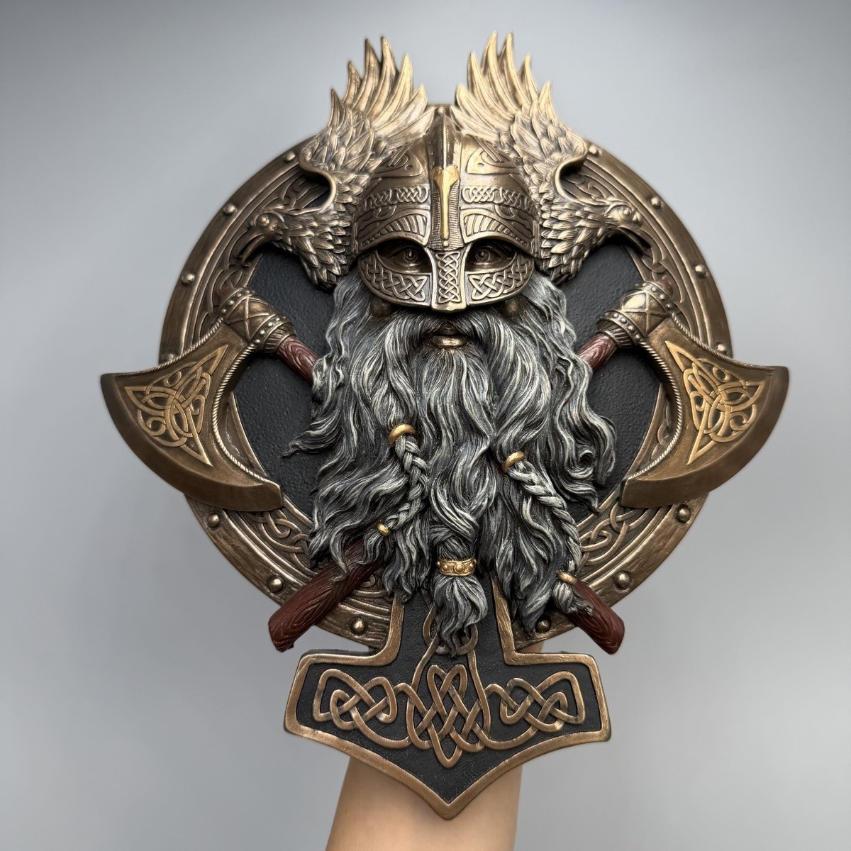 Viking Berserker Wall Plaque Twin Axes Bronze Finish Veronese Home Decor Gift Viking Berserker Wall Plaque Twin Axes Bronze Finish Veronese Home Decor Gift