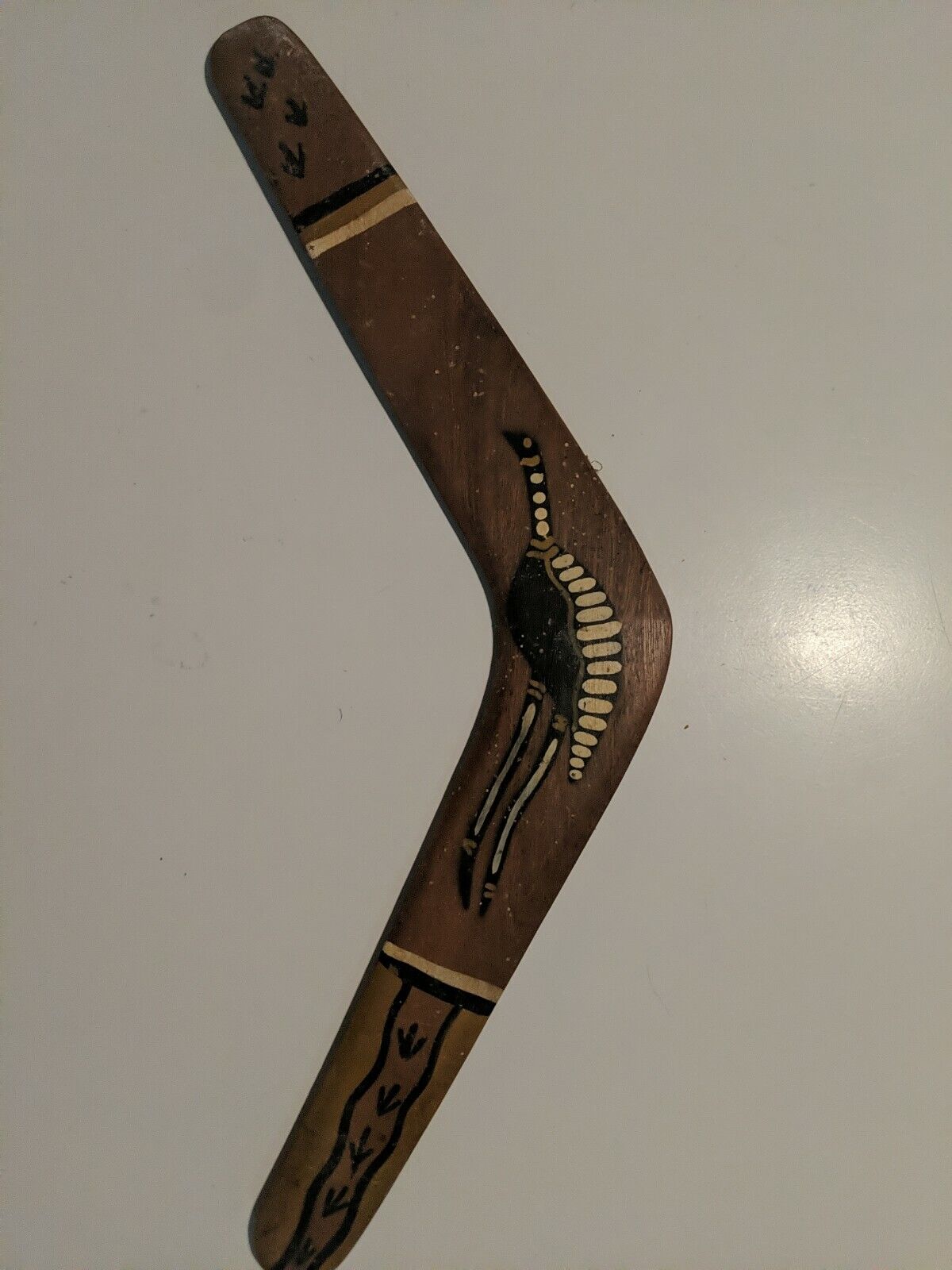 Vintage Australian Aborigional Native Handmade Painted 45cm Boomerang Rare
