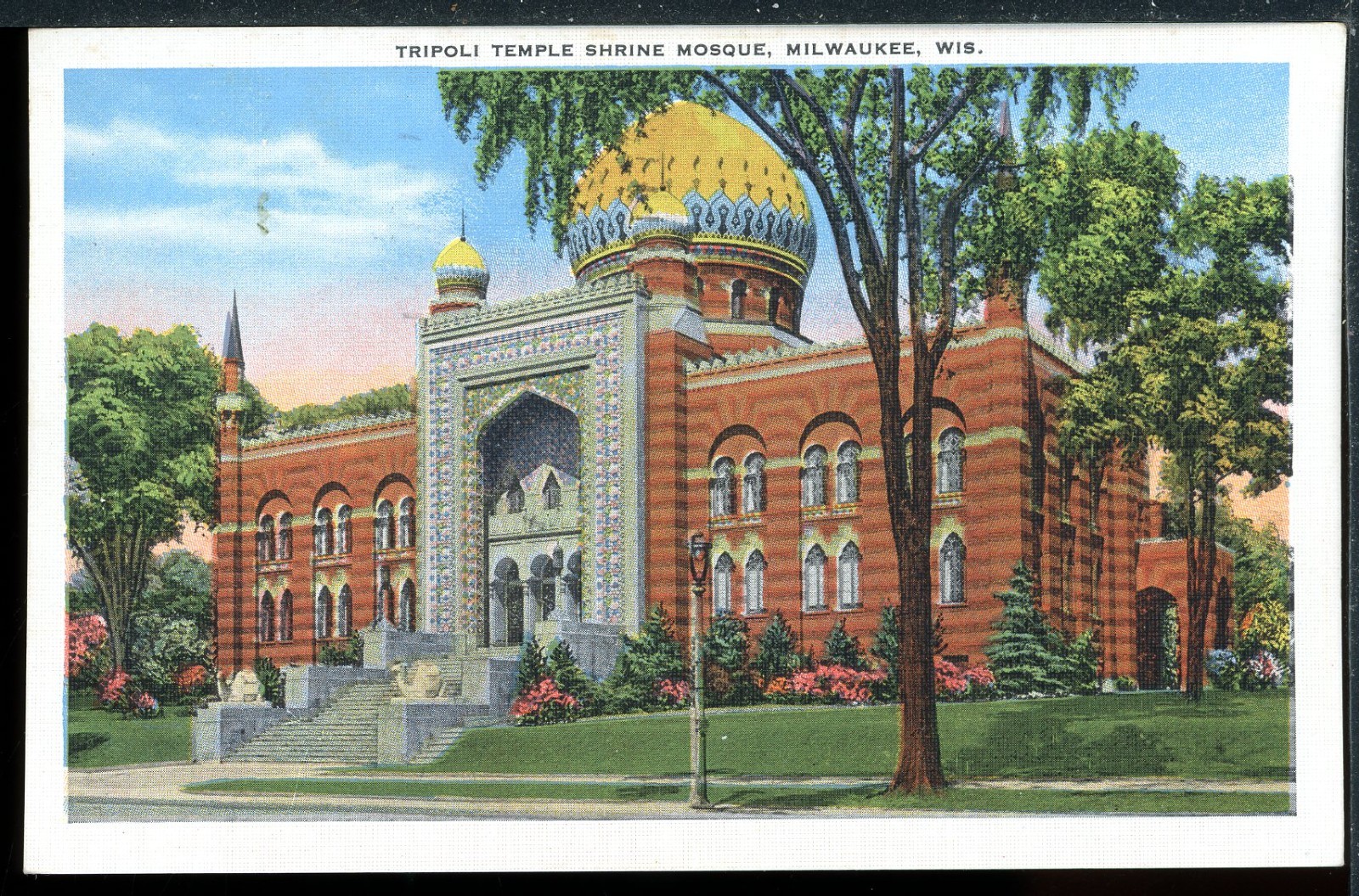 Wisconsin Mosque 1937 Tripoli Temple Shrine Mosque Milwaukee Wisconsin Vintage Postcard ...