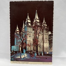 Postcard Mormon Temple Temple Square UT Christmas Time Nativity Scene Unposted picture