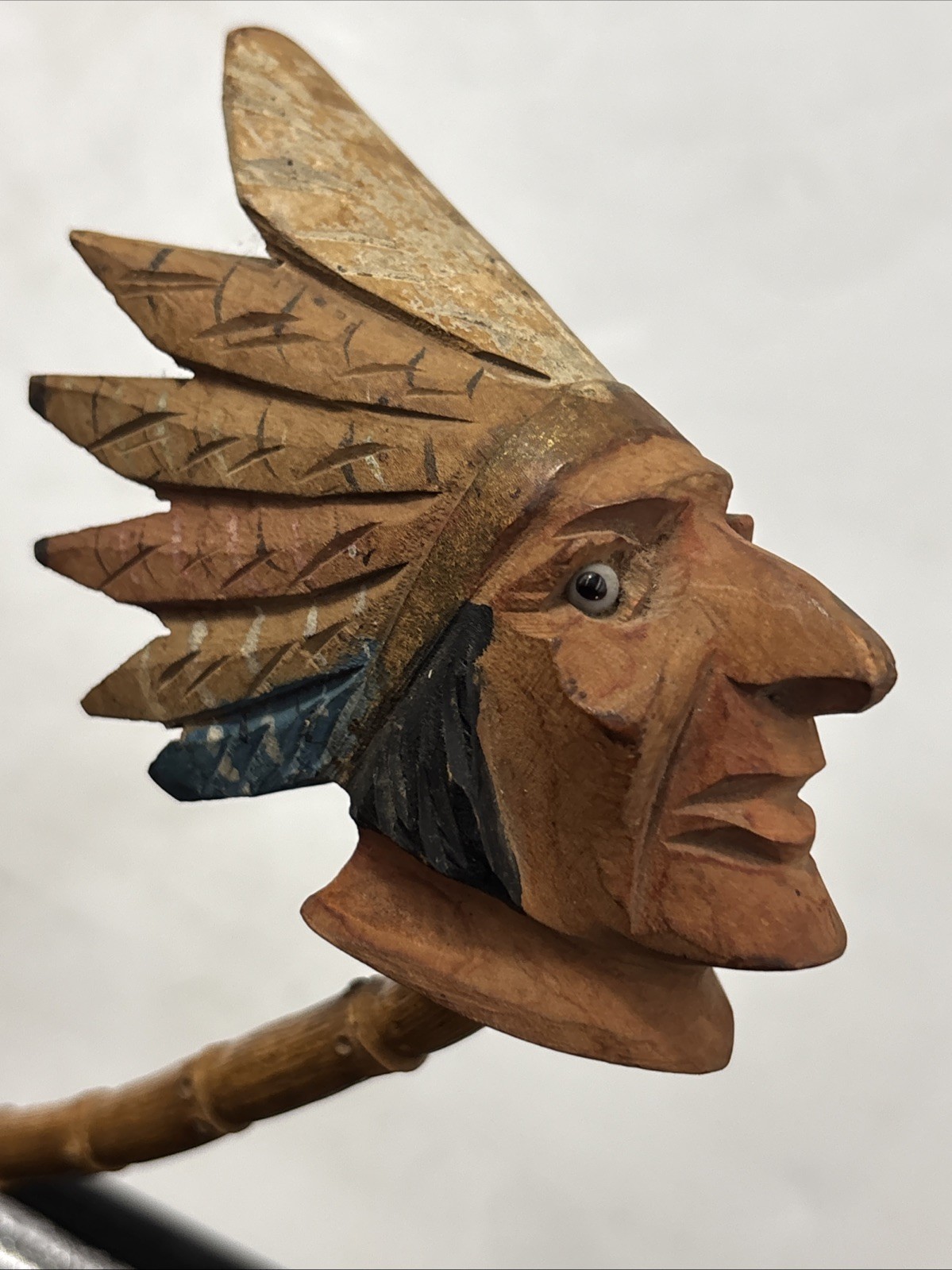 Collectible Wooden Tobaccoriana Smoking Pipe Warrior Feathers Indian Chief Collectible Wooden Tobaccoriana Smoking Pipe Warrior Feathers Indian Chief
