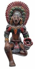 Mexican Aztec Folk Art Figurine Warrior Mexico Handmade Hand Painted Antique picture