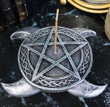 Sacred Moon Triple Goddess Pentagram With Celtic Knotwork Incense Stick Holder picture