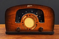 Old Antique Wood Zenith Boomerang Vintage Tube Radio - Restored & Working picture