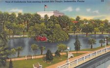 D2041 Confederate Park & Scottish Rite Temple, Jacksonville, FL Linen PC Tichnor picture