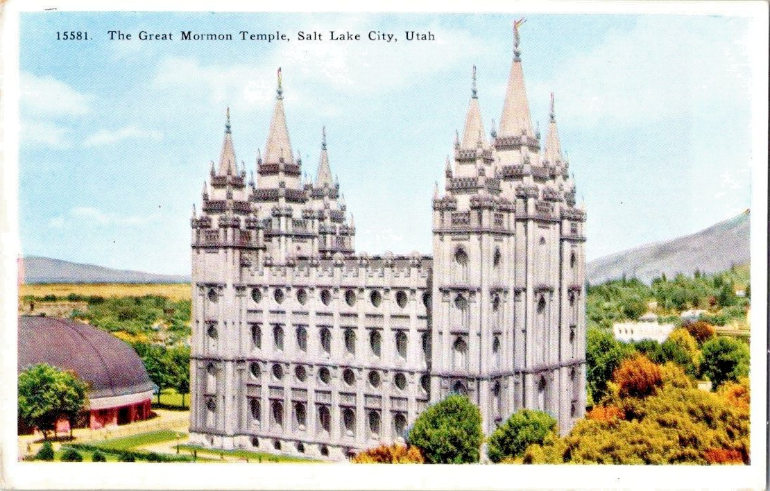 Vintage Postcard The Mormon Temple Salt Lake City Utah UT c1930