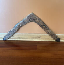 Vintage Signed BLUEY ROBERTS Hand-carved Wood Boomerang 24