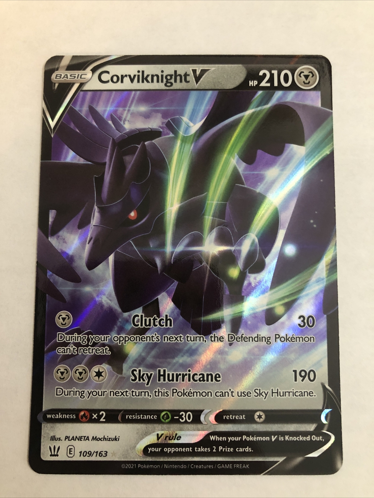 Corviknight V 109/163 Battle Styles NM Ultra Rare Full Art Pokemon Card ...