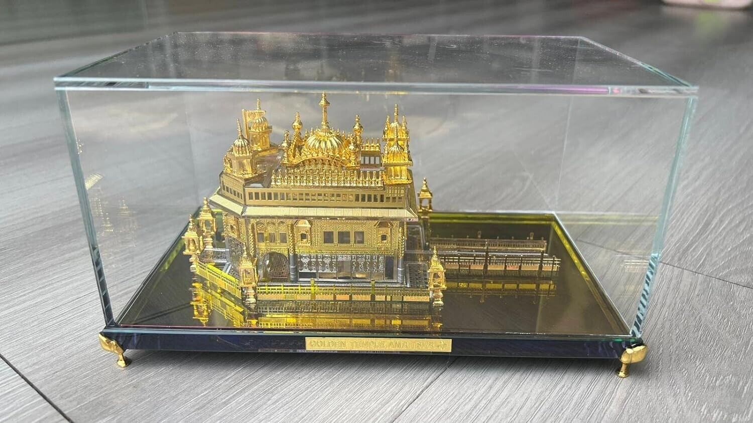 Golden Temple Amritsar Golden Plated Crystal Model, Sikh Religious Essential